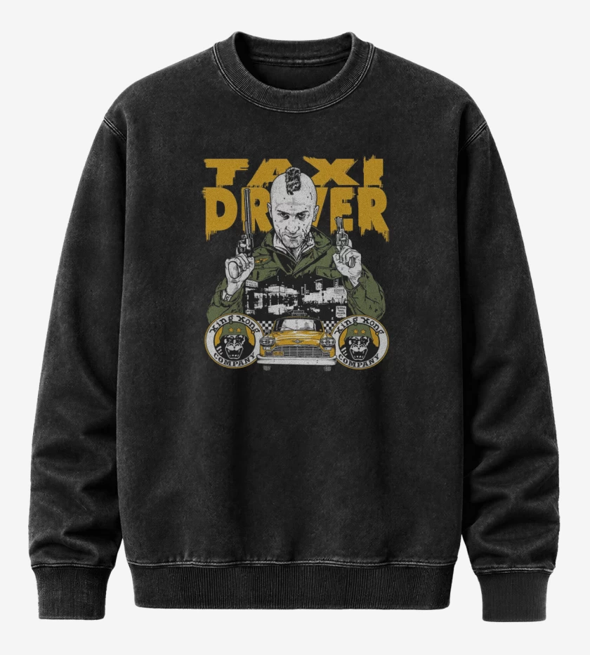 Poleron Polo Acid Wash Negro de Taxi Driver