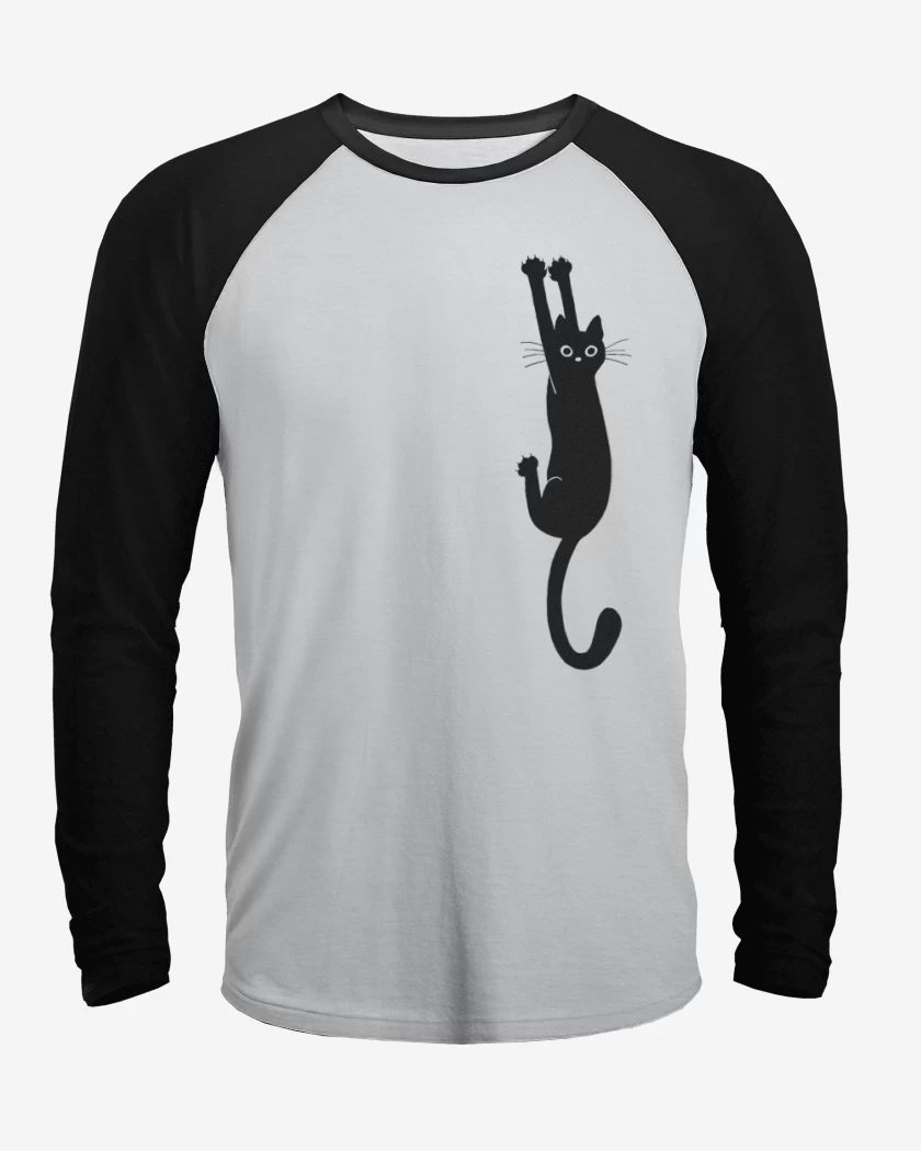 Polera Raglan Gat@ Negr@