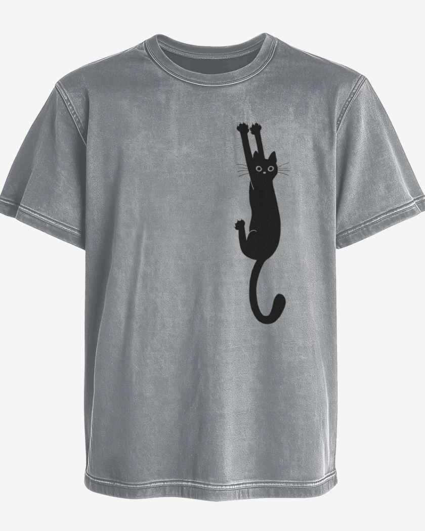 Polera desgastada Gat@ Negr@