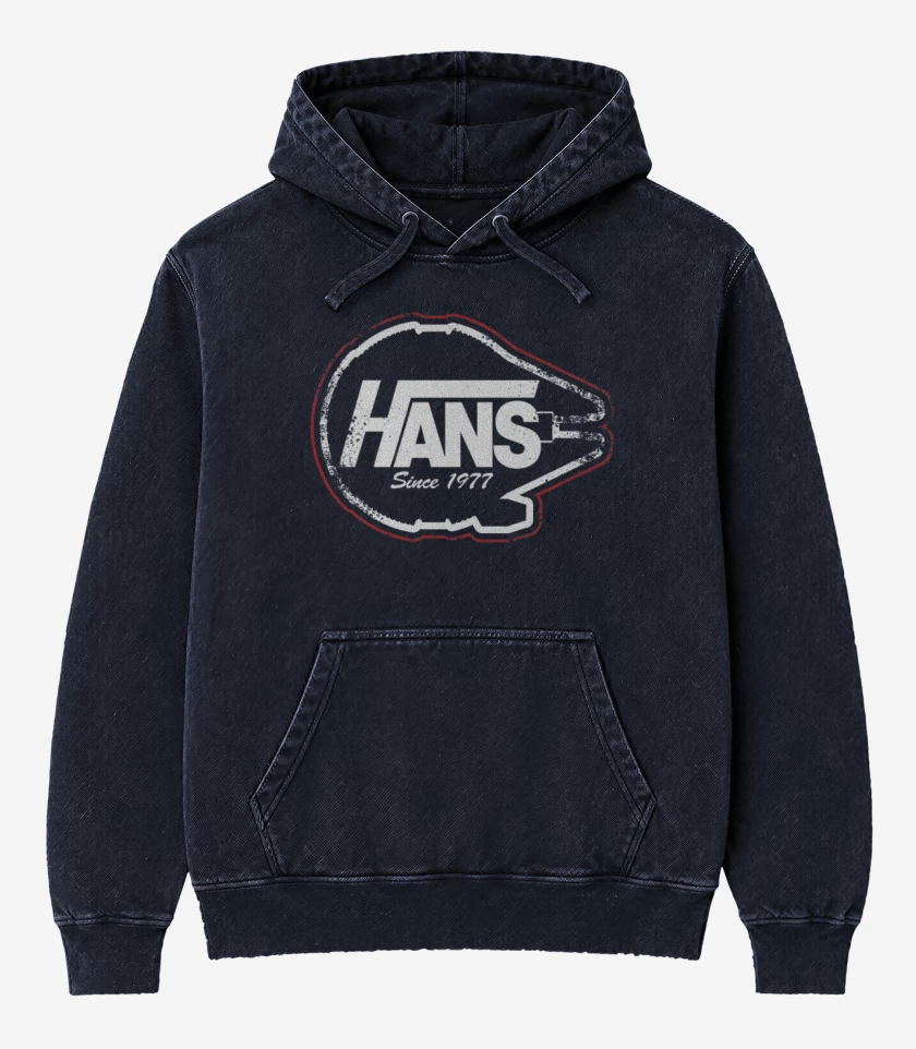 Poleron Canguro Acid Wash Azul Marino de Hans 