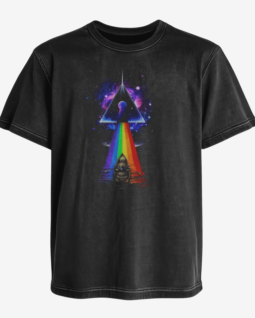 Polera desgastada Negro de Pink floyd 2