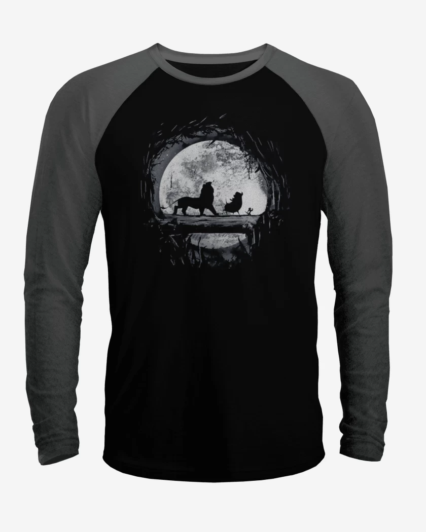 Polera Raglan Negro / Negro Heather de Hakuna matata 