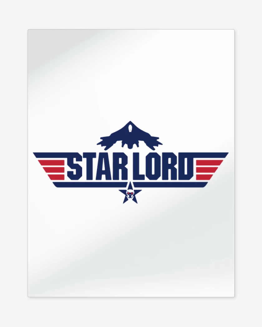 Print metalico Blanco de Star Lord - Nave