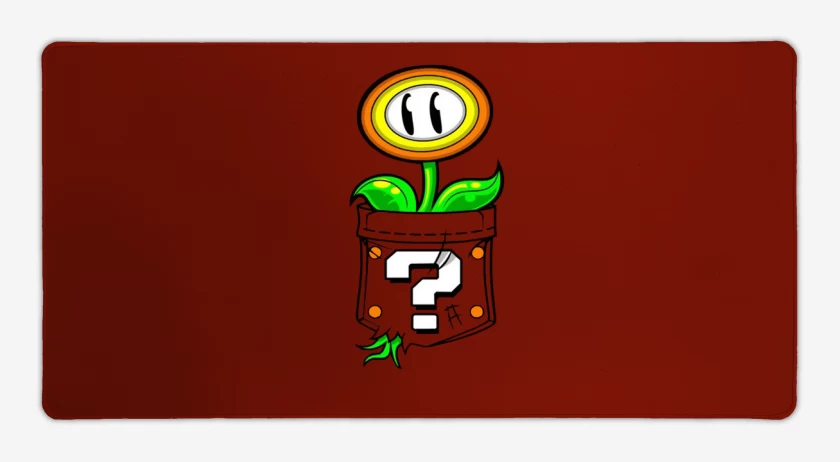 Mouse pad Gamer Rojo de Super bigote Flor 