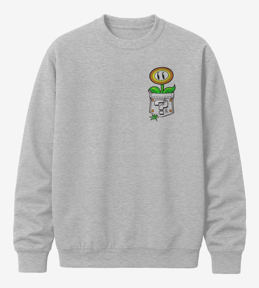 Poleron polo Gris Melange de Super bigote Flor 