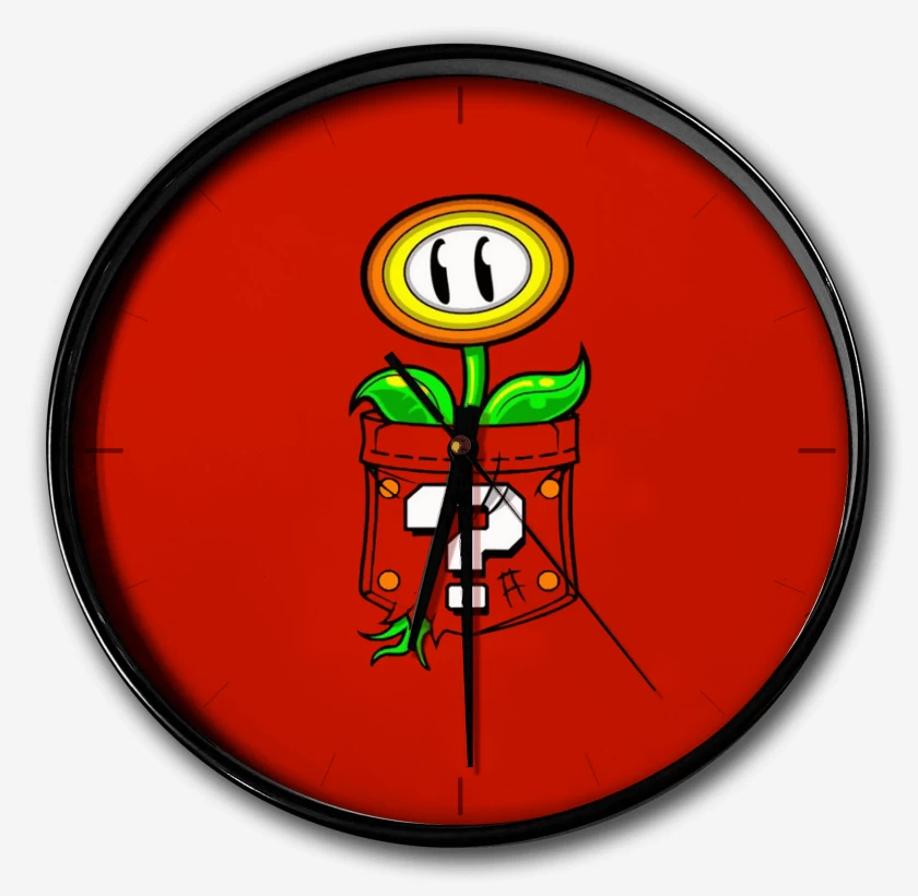 Reloj Rojo de Super bigote Flor 
