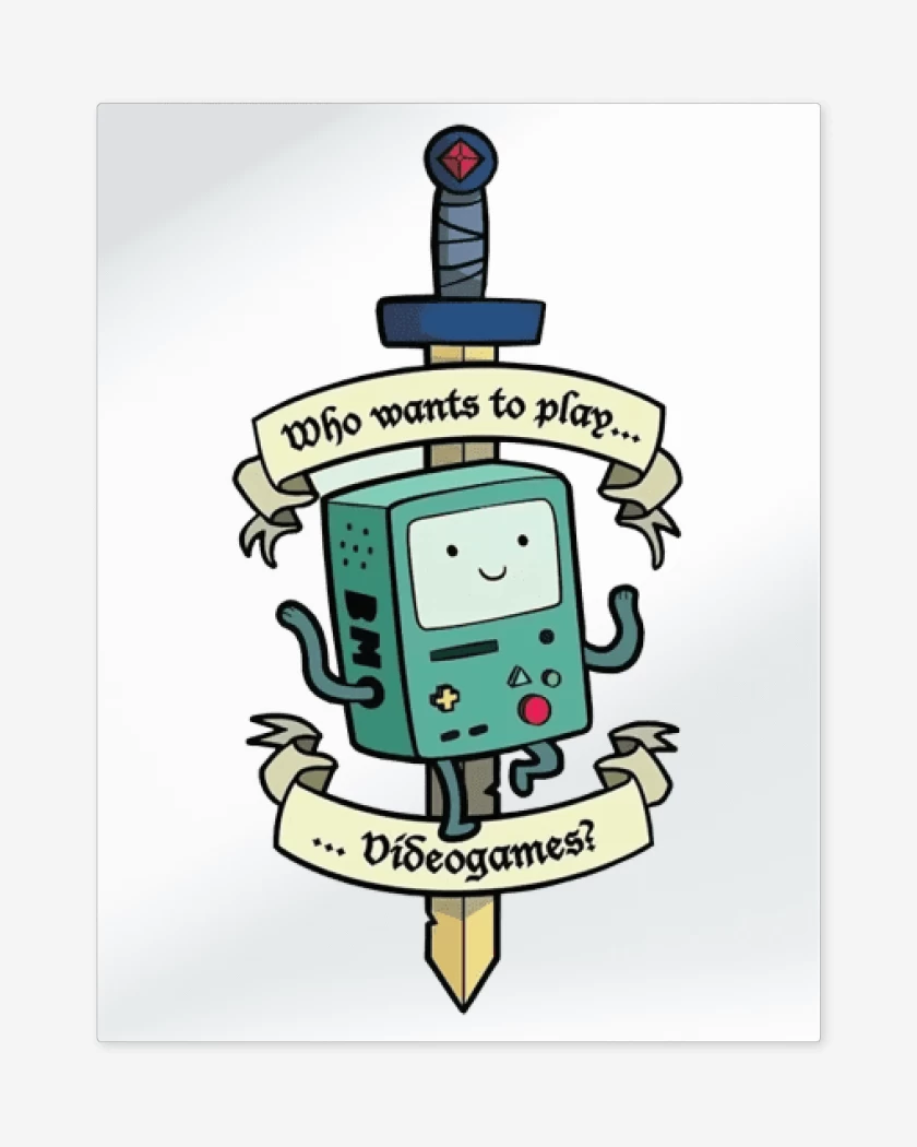 Print metalico Blanco de BMO espada 