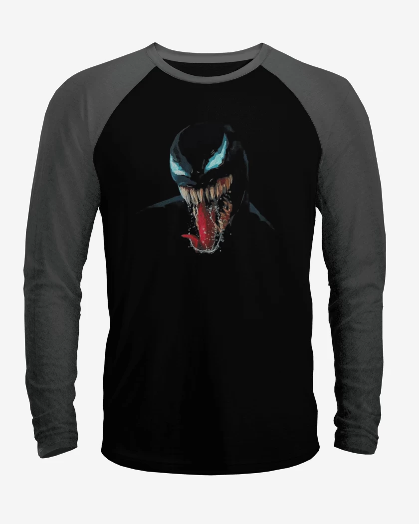Polera Raglan Negro / Negro Heather de venom 6 