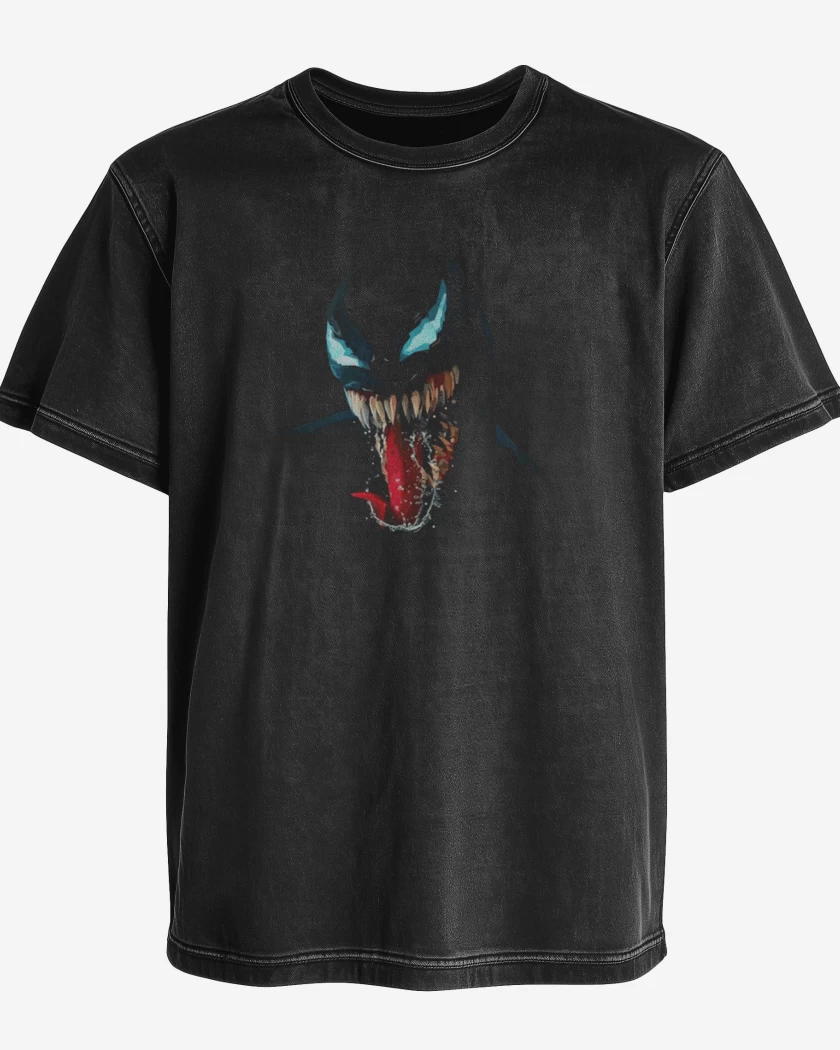 Polera desgastada Negro de venom 6 
