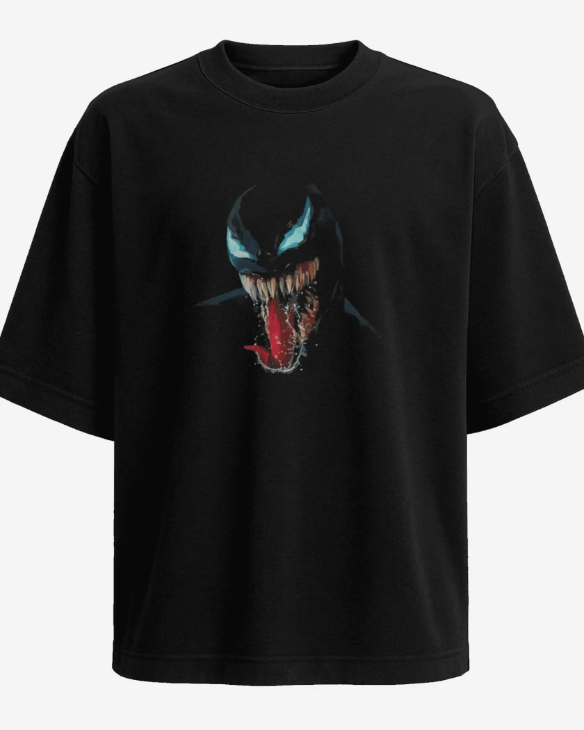Polera Oversize Negro de venom 6 