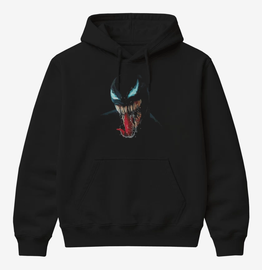 Poleron Canguro básico Negro de venom 6 