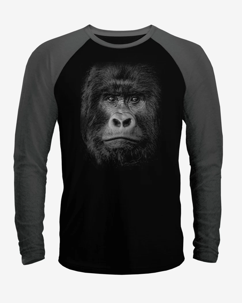 Polera Raglan Negro / Negro Heather de Gorila