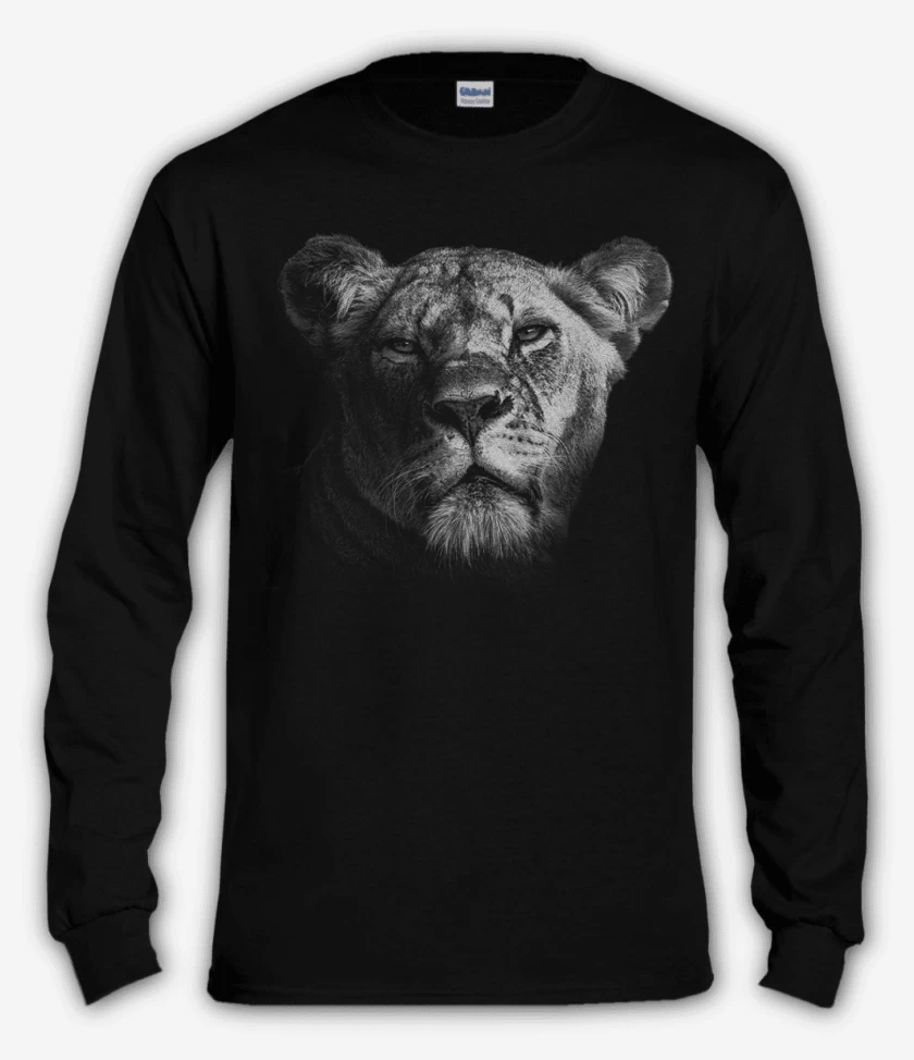 Polera manga larga Negro de Leona