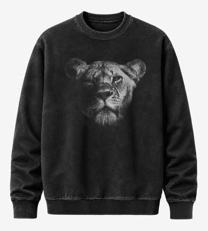 Poleron Polo Acid Wash Negro de Leona