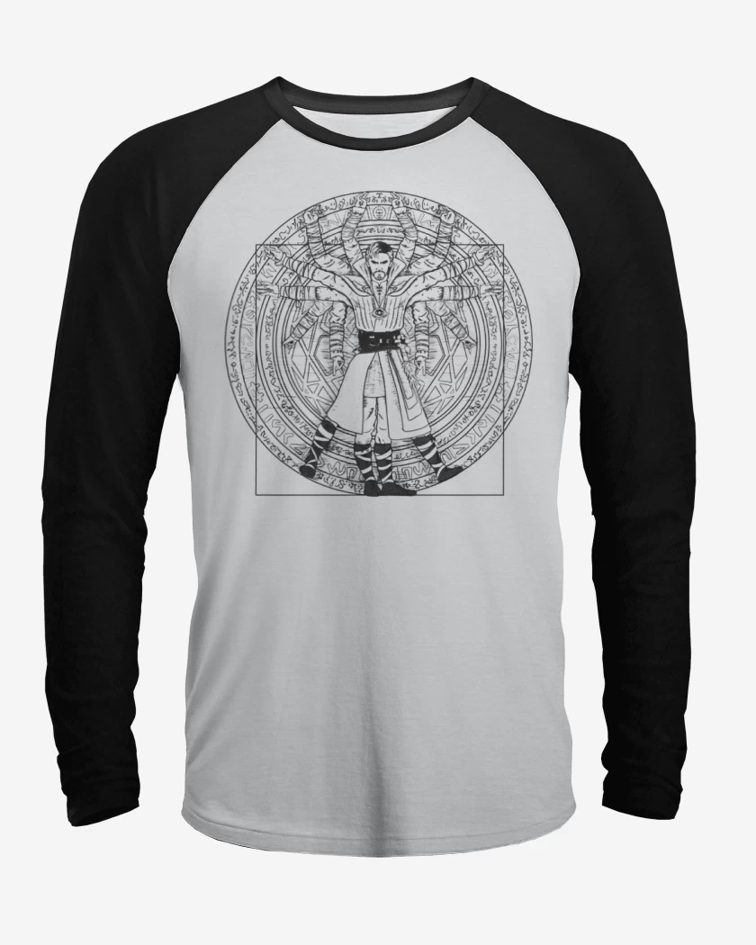 Polera Raglan Blanco / Negro de Strange vitruvio