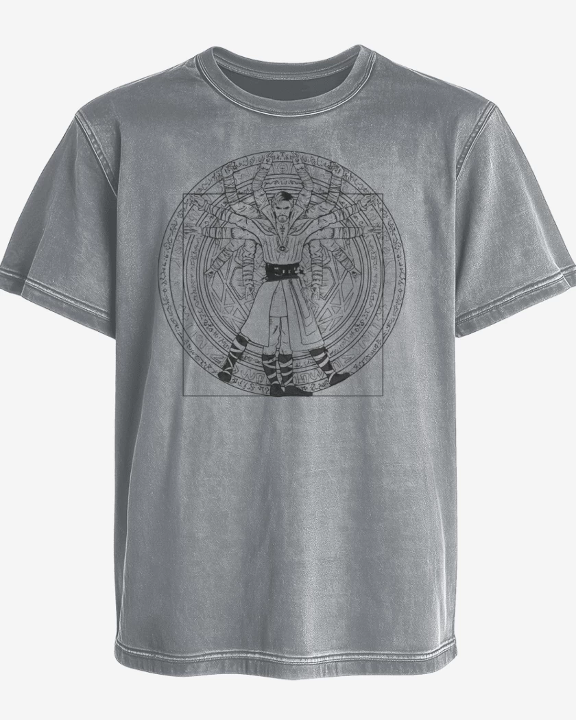 Polera desgastada Gris Melange de Strange vitruvio