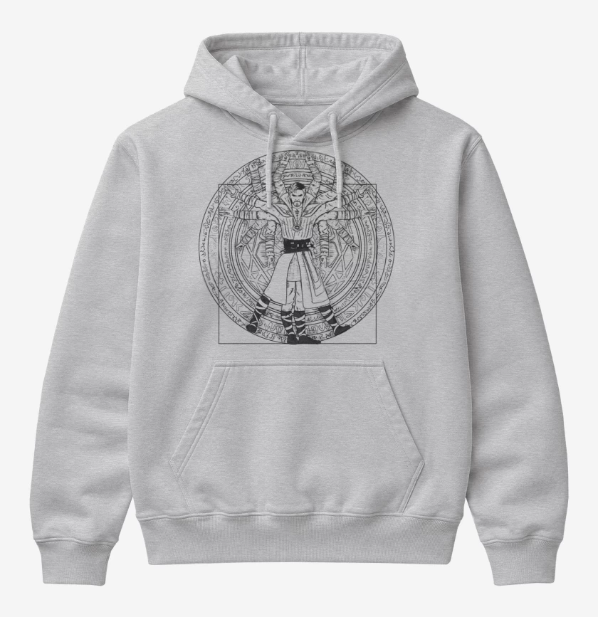 Poleron Canguro básico Gris Melange de Strange vitruvio