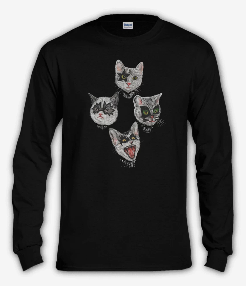 Polera manga larga Negro de Kiss cat