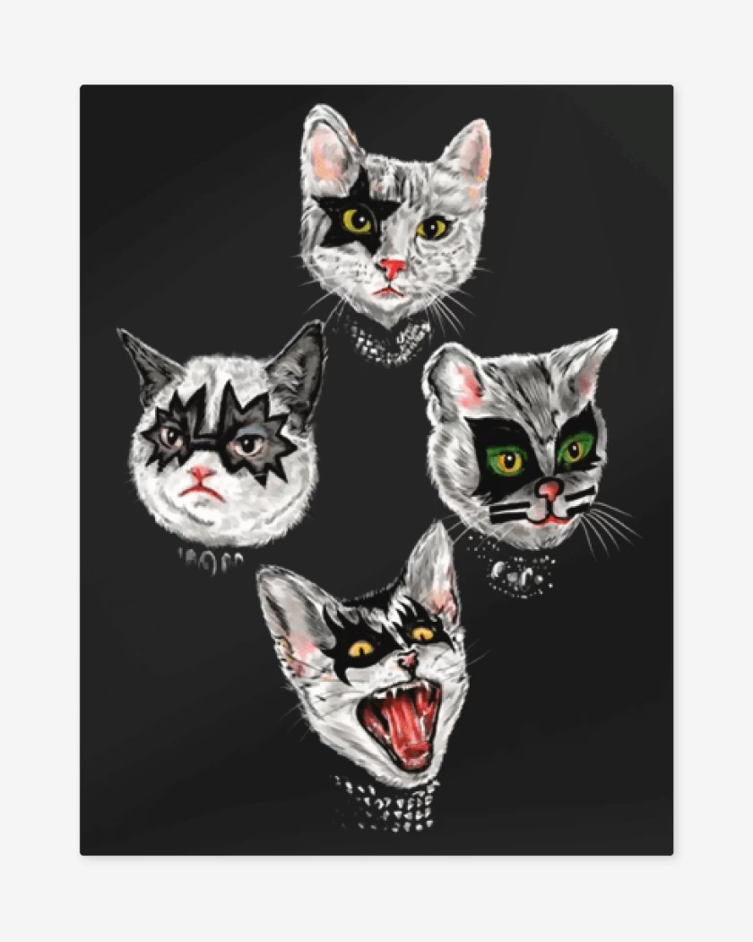 Print metalico Negro de Kiss cat