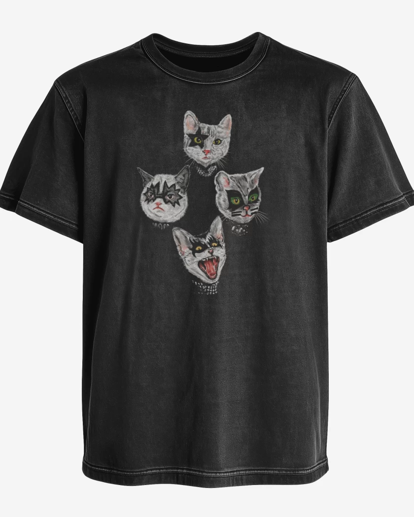 Polera desgastada Kiss cat