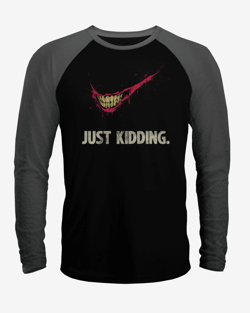Polera Raglan Negro / Negro Heather de Just kidding