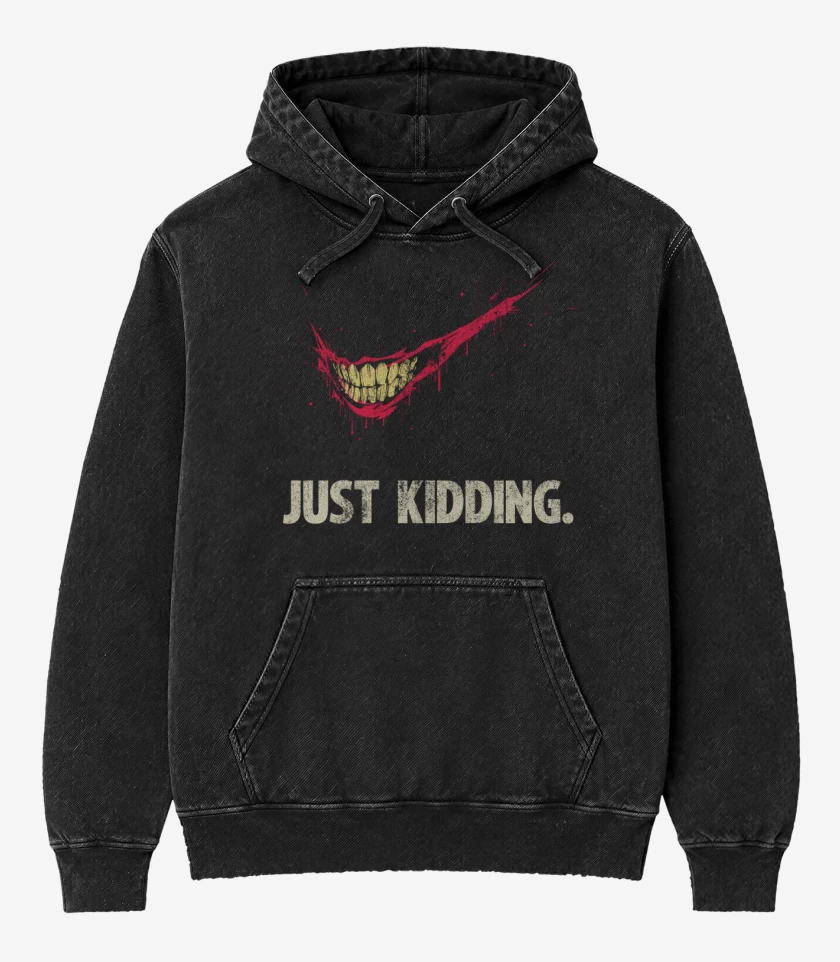 Poleron Canguro Acid Wash Negro de Just kidding