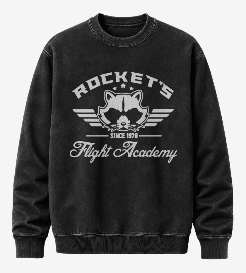 Poleron Polo Acid Wash Negro de Rockets Flight Academy