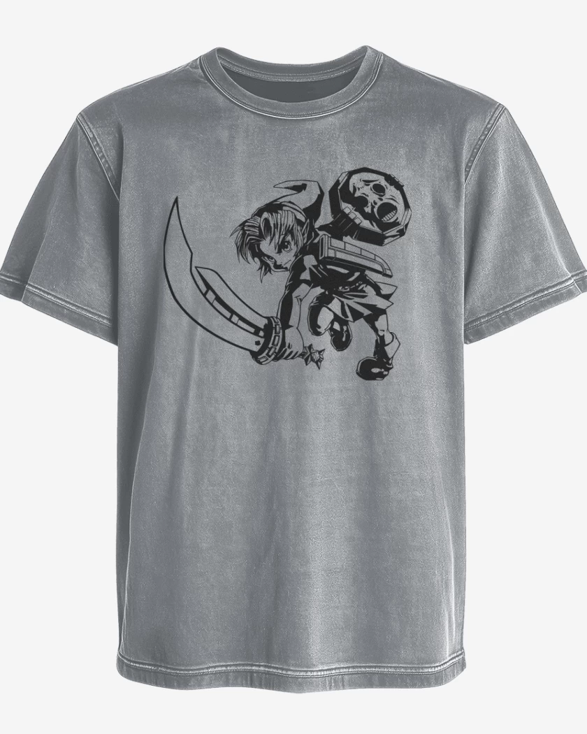 Polera desgastada Gris Melange de Young link