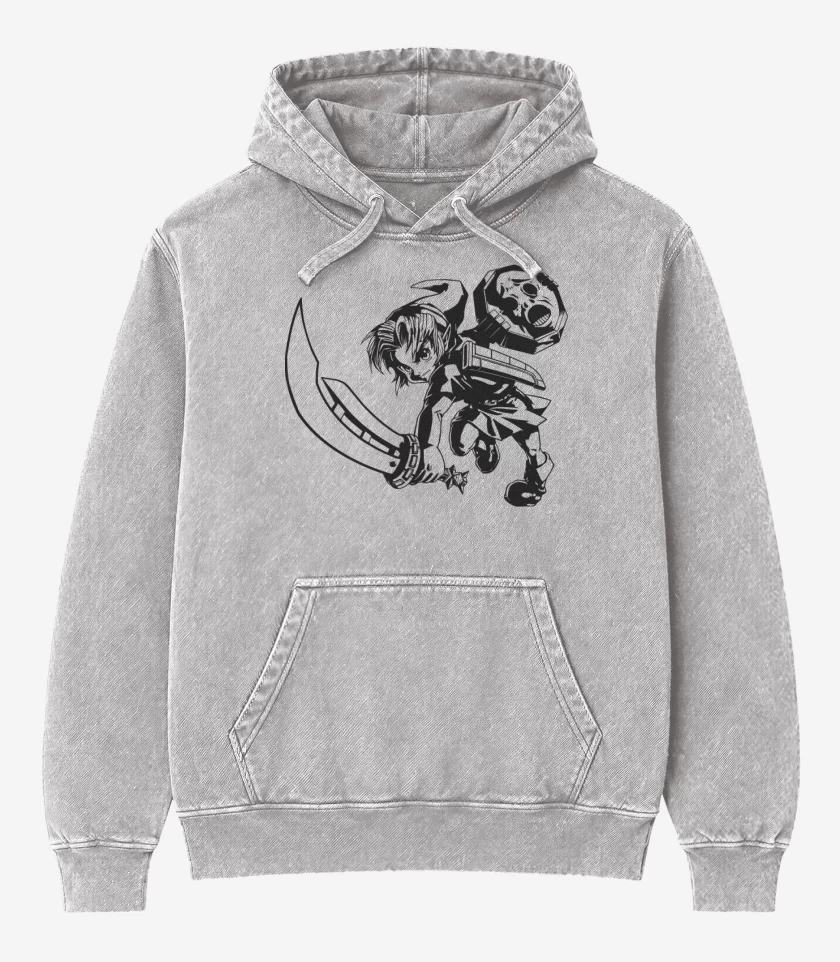 Poleron Canguro Acid Wash Gris Melange de Young link