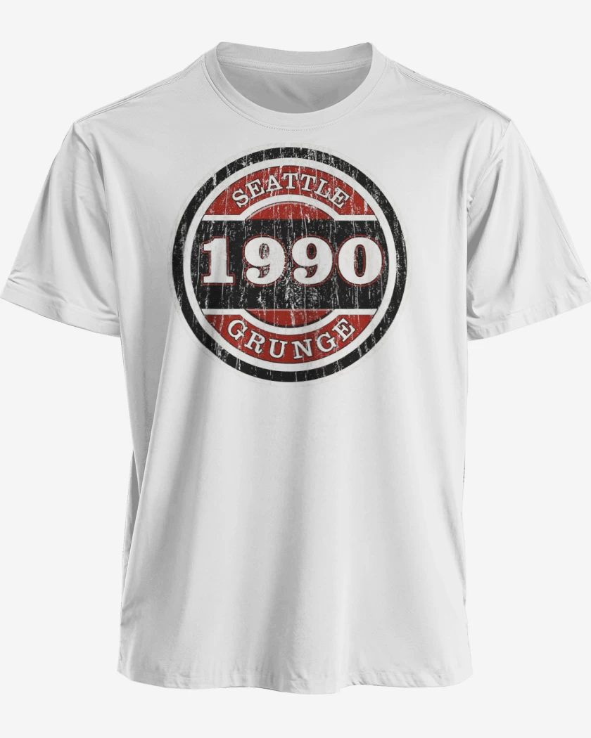 Polera premium Blanco de grunge 1990