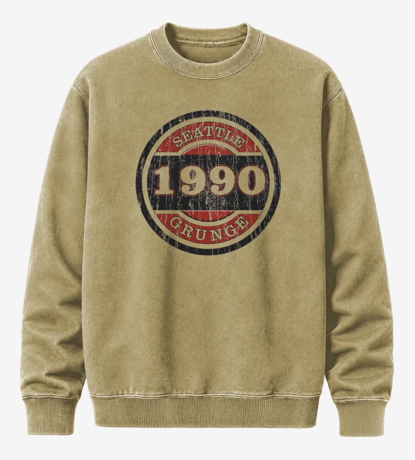 Poleron Polo Acid Wash Beige de grunge 1990