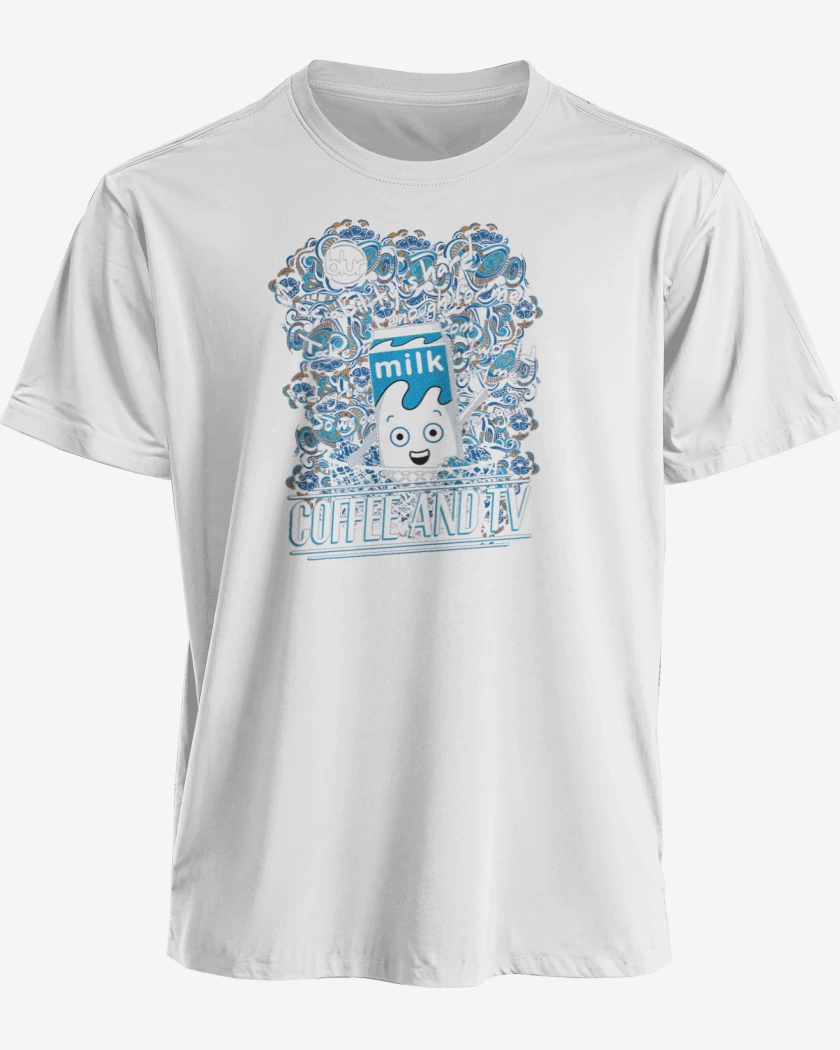 Polera premium Blanco de Coffe on tv 