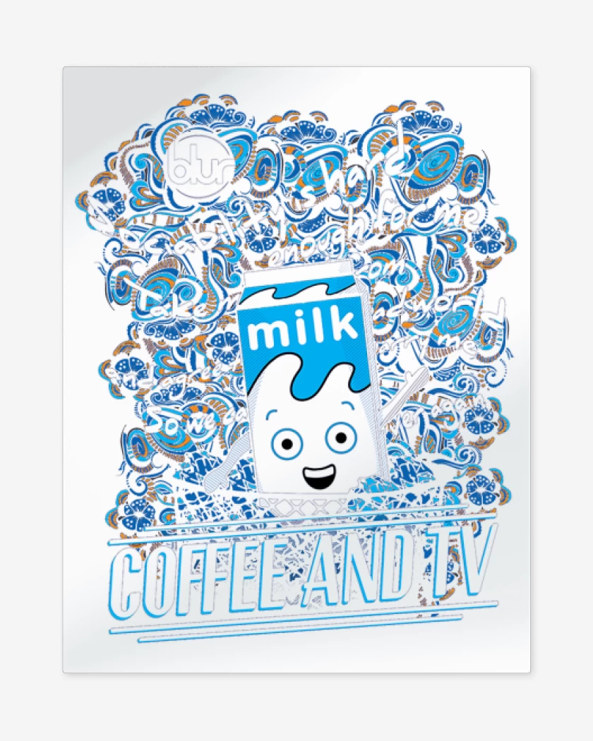 Print metalico Blanco de Coffe on tv 