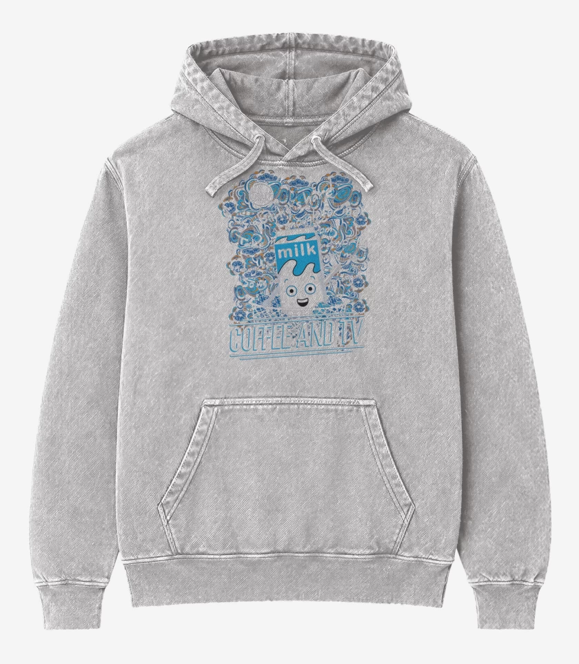 Poleron Canguro Acid Wash Gris Melange de Coffe on tv 