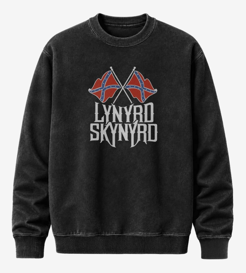Poleron Polo Acid Wash Negro de LYNYRD SKYNYRD 