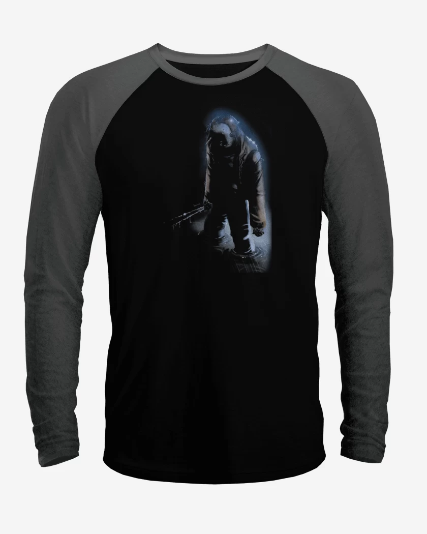 Polera Raglan Negro / Negro Heather de JASON VOORHEES