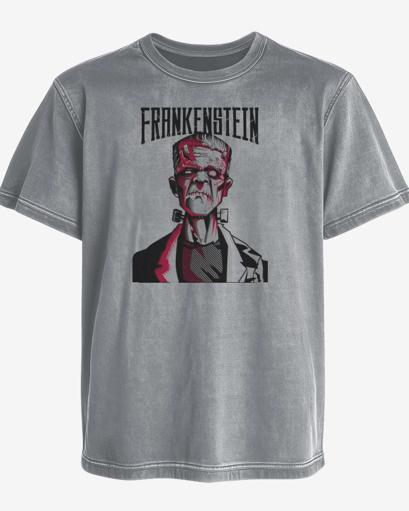 Polera desgastada Gris Melange de FRANKENSTEIN