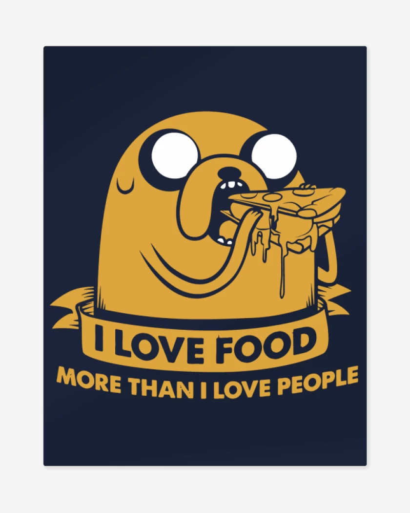 Print metalico Adventure Time - I love Food