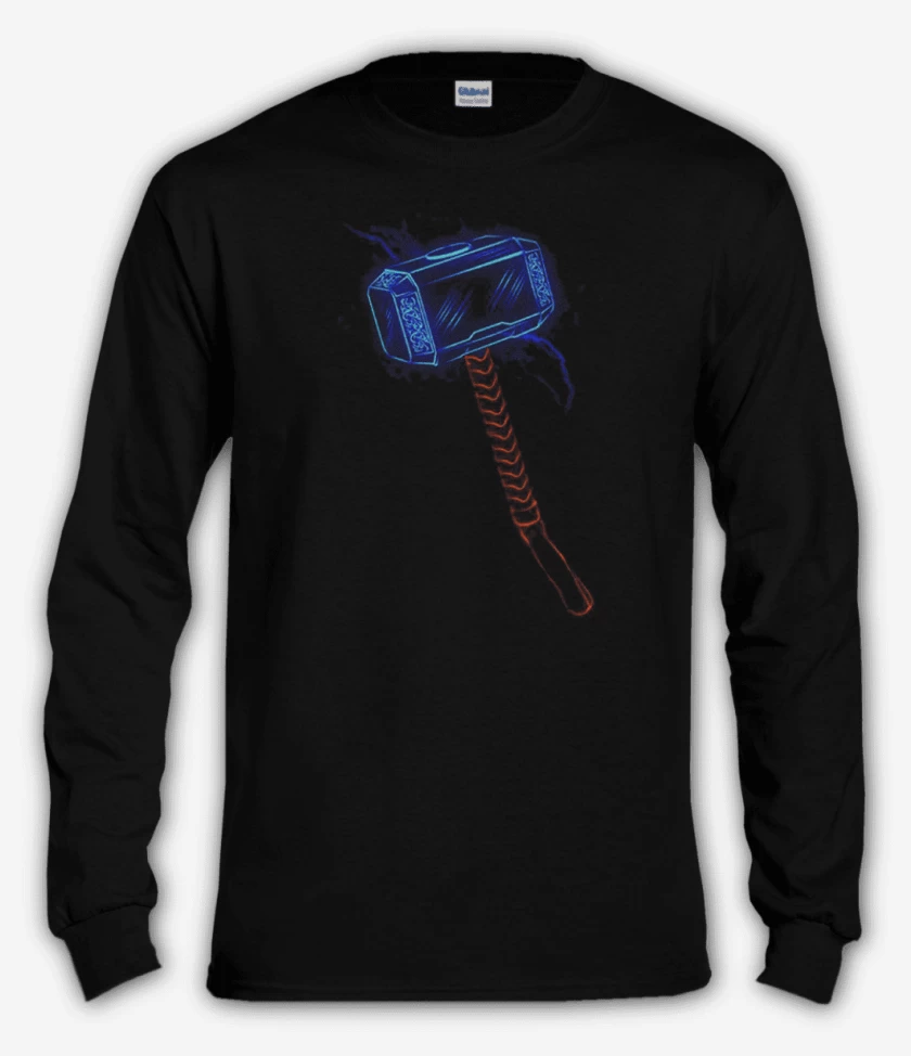 Polera manga larga Negro de Martillo Thor