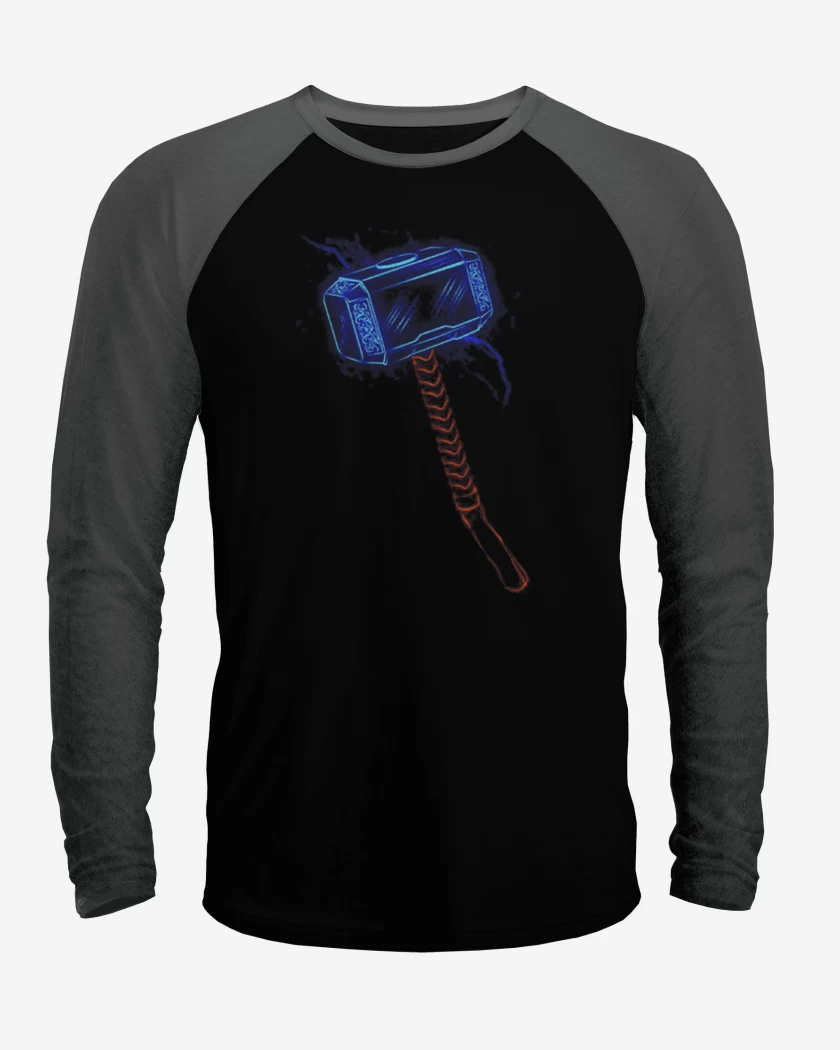 Polera Raglan Negro / Negro Heather de Martillo Thor