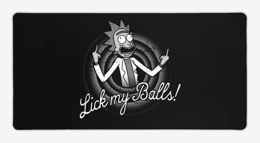 Mouse pad Gamer Negro de Rick Lick my balls