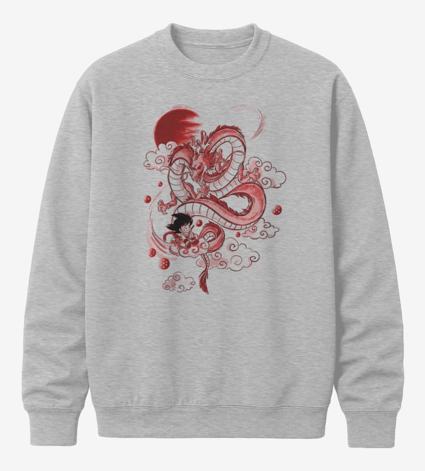 Poleron polo Gris Melange de Goku friend