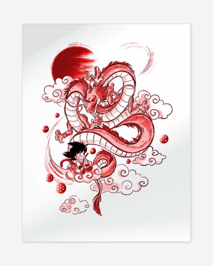 Print metalico Blanco de Goku friend