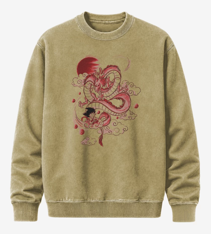 Poleron Polo Acid Wash Beige de Goku friend