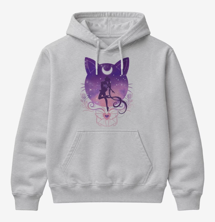 Poleron Canguro básico Gris Melange de Sailor moon