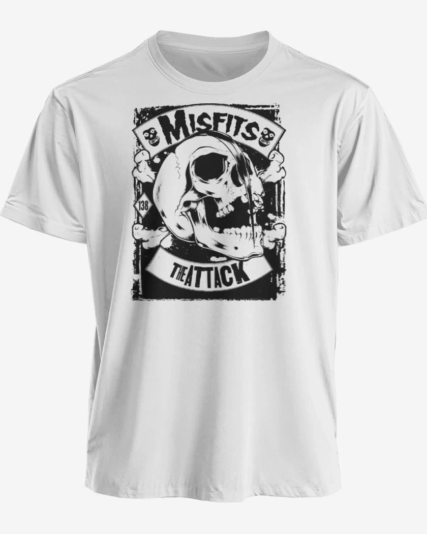 Polera premium Blanco de Misfits The Atack