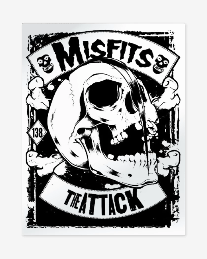 Print metalico Blanco de Misfits The Atack