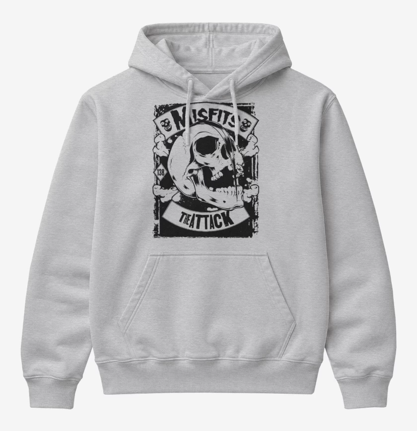 Poleron Canguro básico Gris Melange de Misfits The Atack