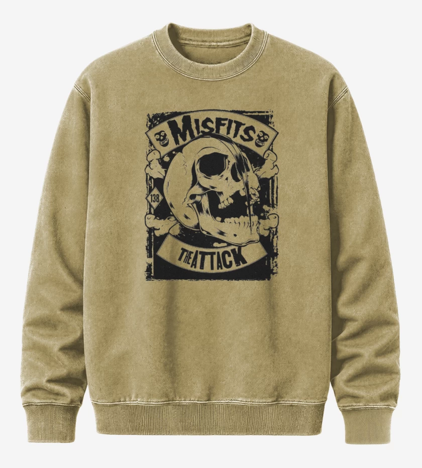 Poleron Polo Acid Wash Beige de Misfits The Atack
