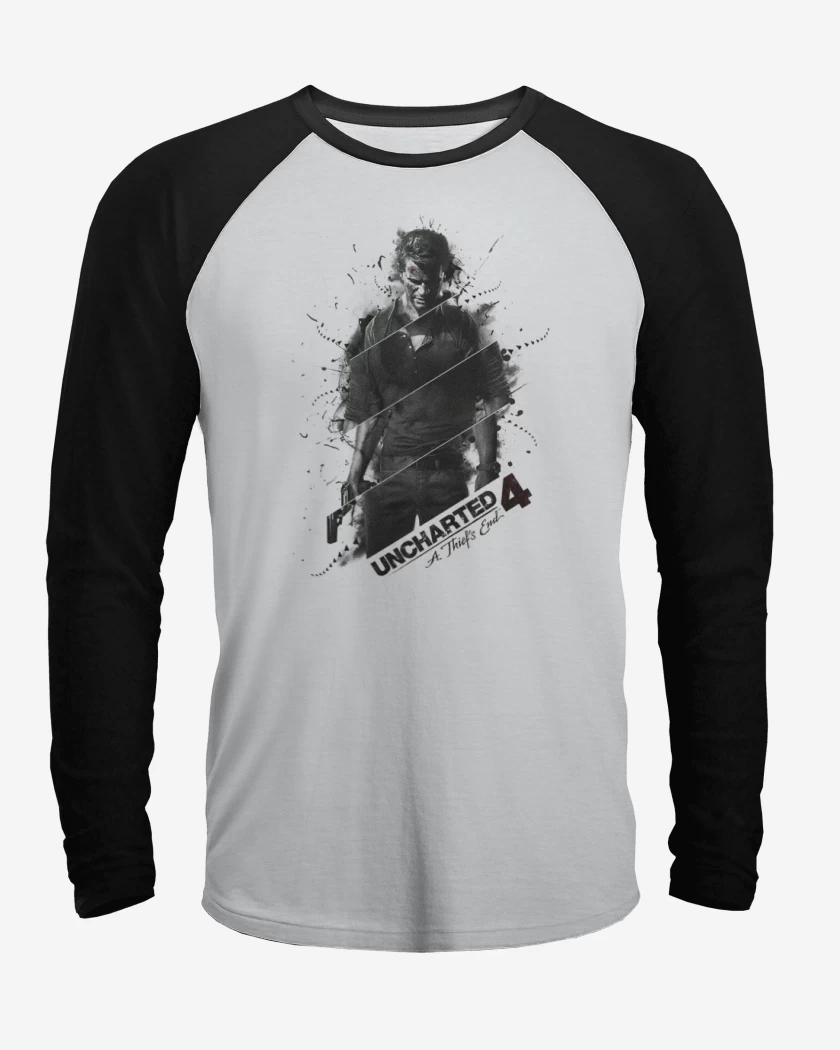 Polera Raglan Blanco / Negro de UNCHARTED
